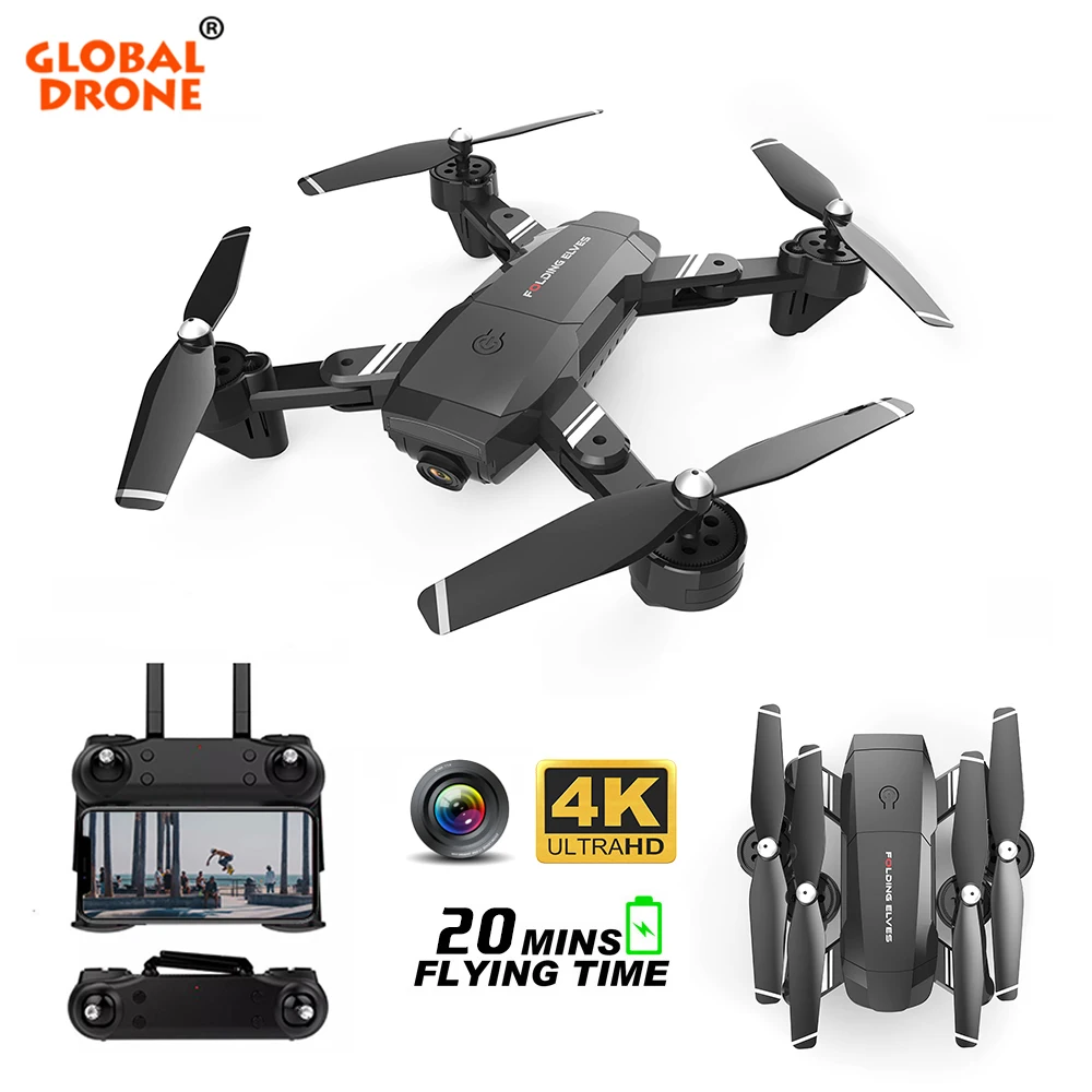  Global Drone GW06 4K Camera Drones with Camera HD Optical Flow Follow Me RC Helicopter Quadrocopter