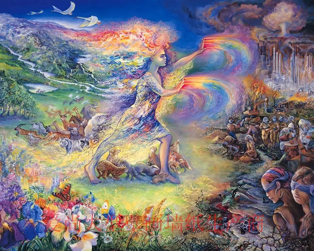 

Factory Price seamless large 3D 4D colorful mural art beauty fantasy wonderland wallpaper for home wall theme pub coffee bar