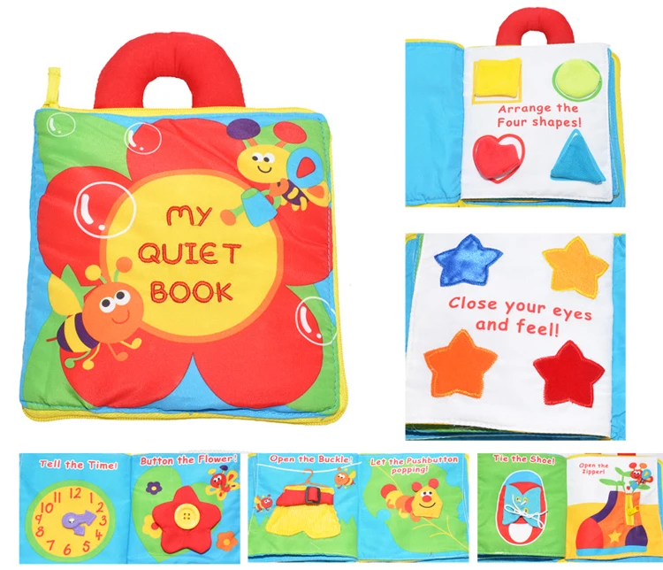 Jjovce детский тканевый книжный альбом для детей, обучающие игрушки для детей, Обучающие игрушки, животные, зоопарк для сна