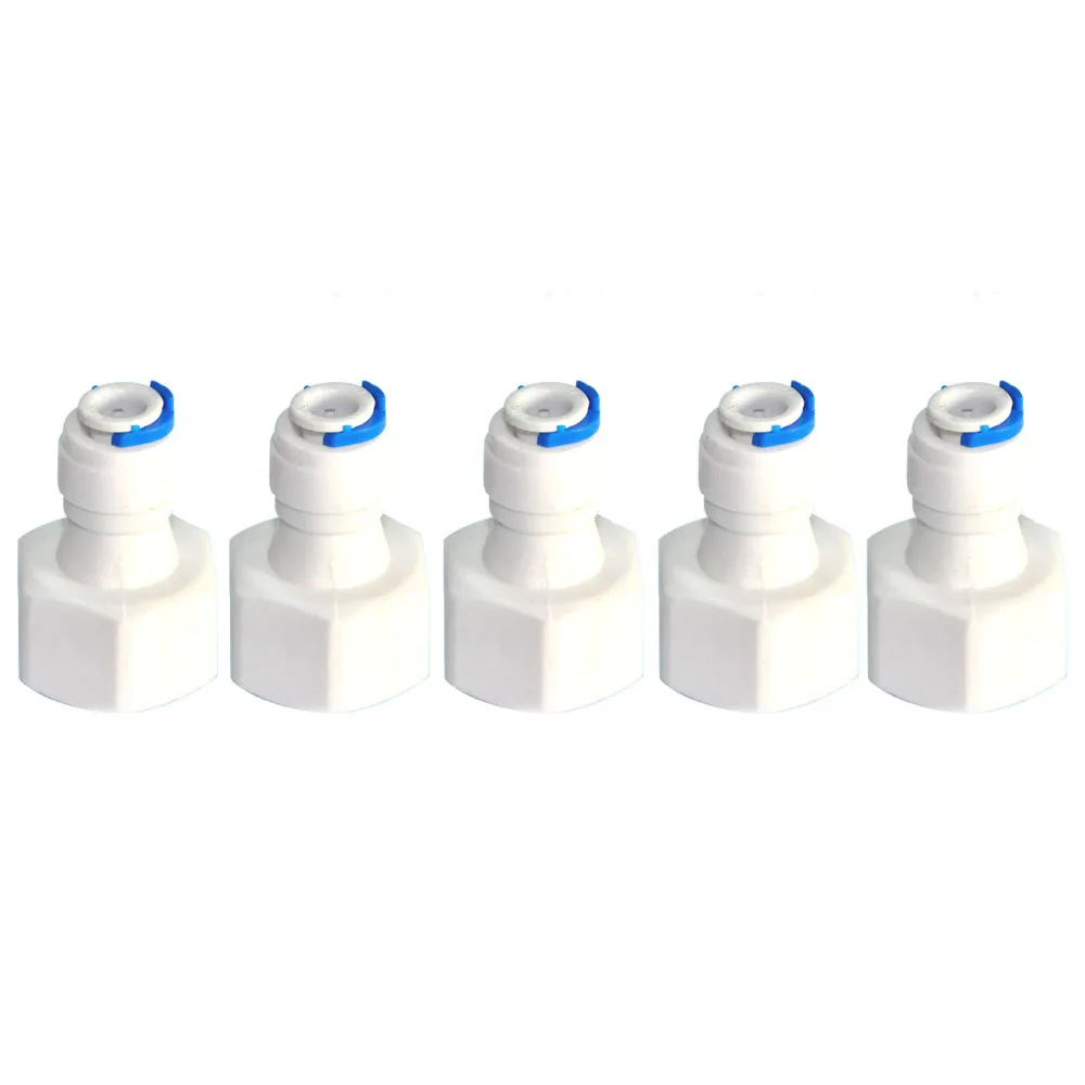 

5PC 1/2" Internal thread to 1/4" Straight connector RO Water Fitting Tune Quick Connect Reverse Osmosis White fast connection