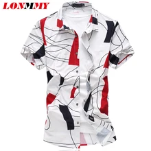 Lonmmy M-6XL Для мужчин платье-футболка Camisa masculina брендовая одежда Для мужчин S рубашки Slim Fit Короткие рукава Большие размеры Одежда 2018 лето