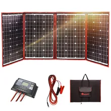 Dokio Black Solar Panels 200W (50Wx4Pc) 18V China Foldable+12/24V Controller Panels Solar Battery Charge Motorhome RV Car