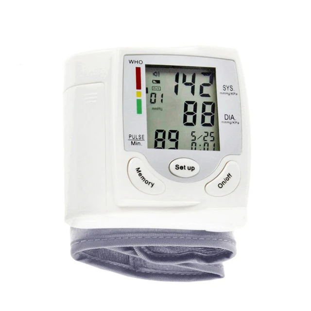 

Digital LCD Display Wrist Blood Pressure Monitor Portable Automatic Device Heart Beat Rate Pulse Meter Measure Tonometer