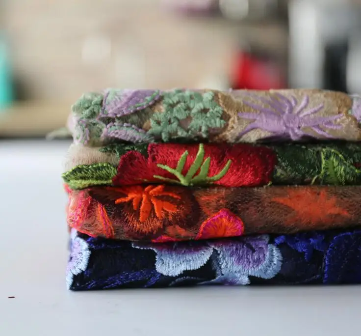 

african lace Fabric 2016 Multicolor cloth embroidery fabric skirt women's fashion dress cloth lace fabric patchwork
