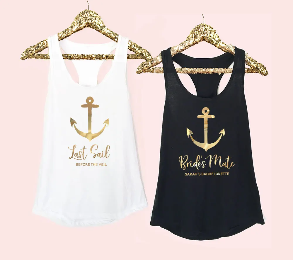 

vest last sail bride's mate tanks women aesthetic undershirt singlet sleeveless Bachelorette Bridal Party Wedding garment top