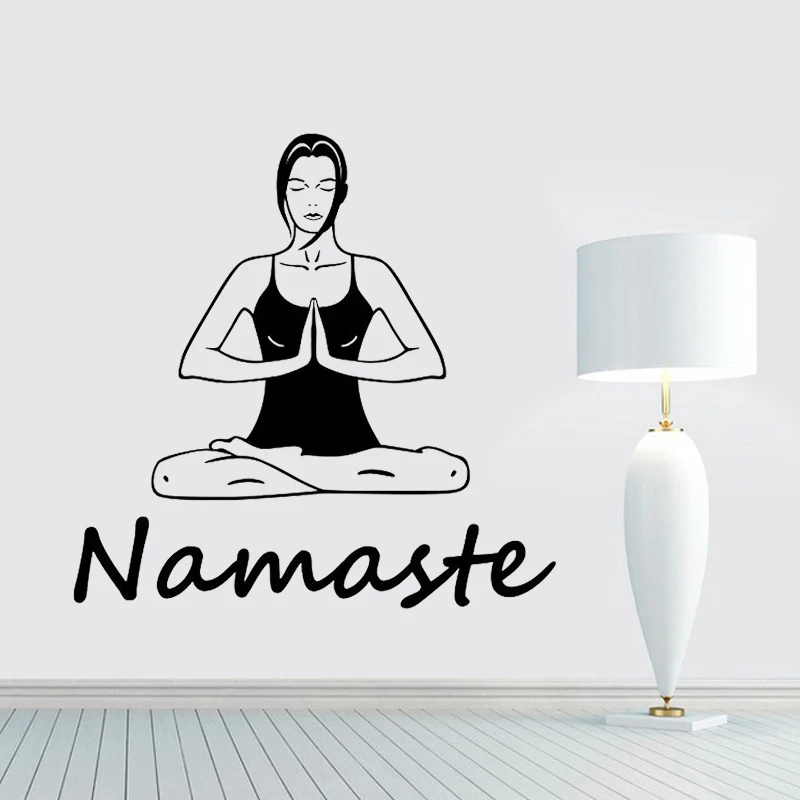 

ZOOYOO Namaste Wall Decal Vinyl Sticker Art Decor Bedroom Design Mural Interior Design YOGA Namaste Buddha Home Decoration