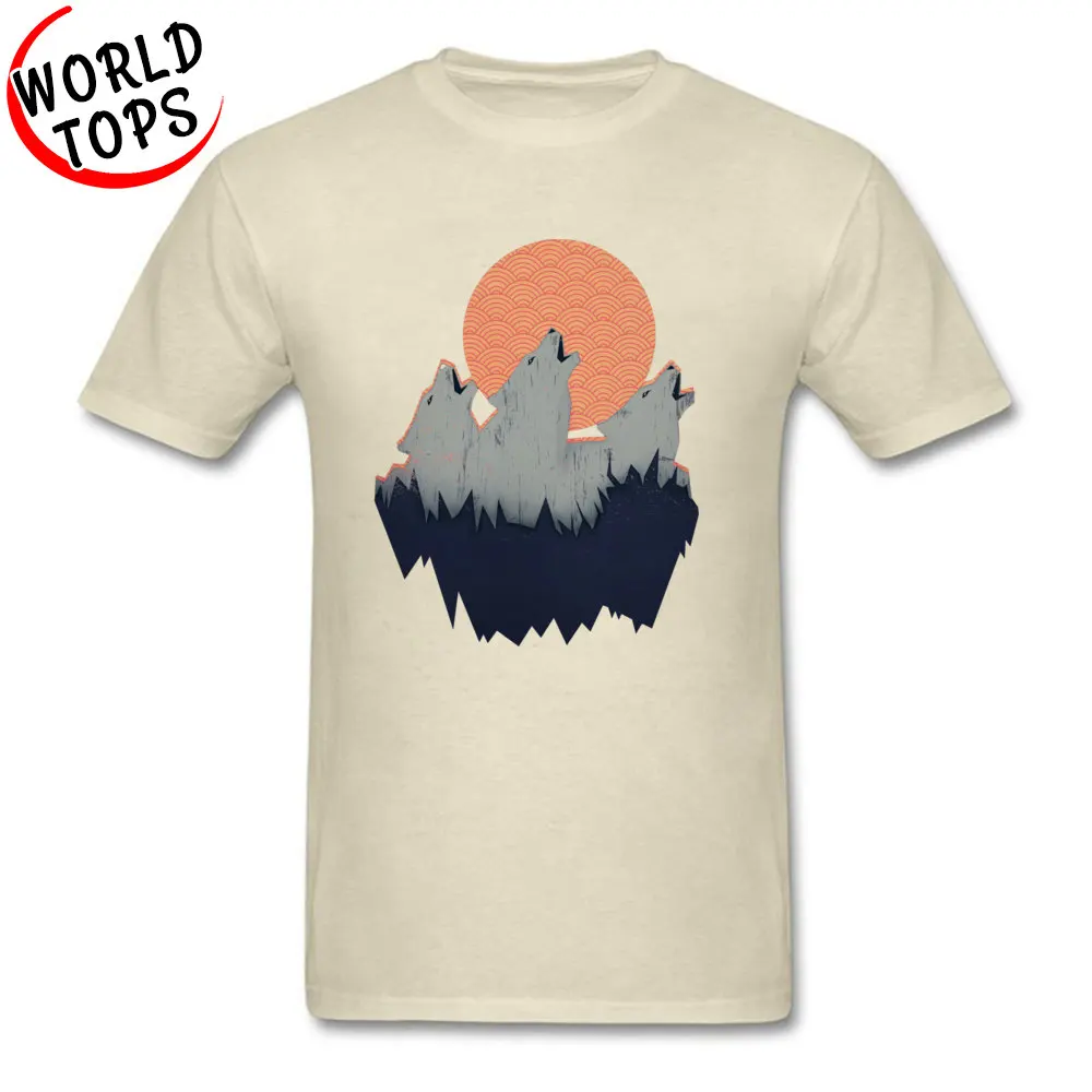 Howling Moon Custom ostern Day 100% Cotton Round Neck Men's Tops & Tees Cool Tee Shirts Slim Fit Short Sleeve T-shirts Howling Moon beige