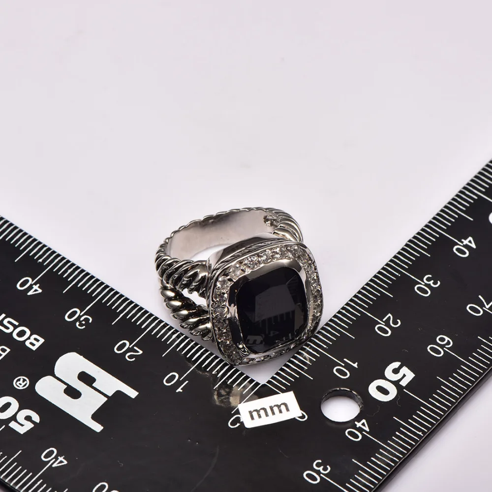 Горячая черный оникс 925 серебро высокое количество кольцо для мужчин и женщин модные ювелирные изделия вечерние подарок Размер 6 7 8 9 10 F1460