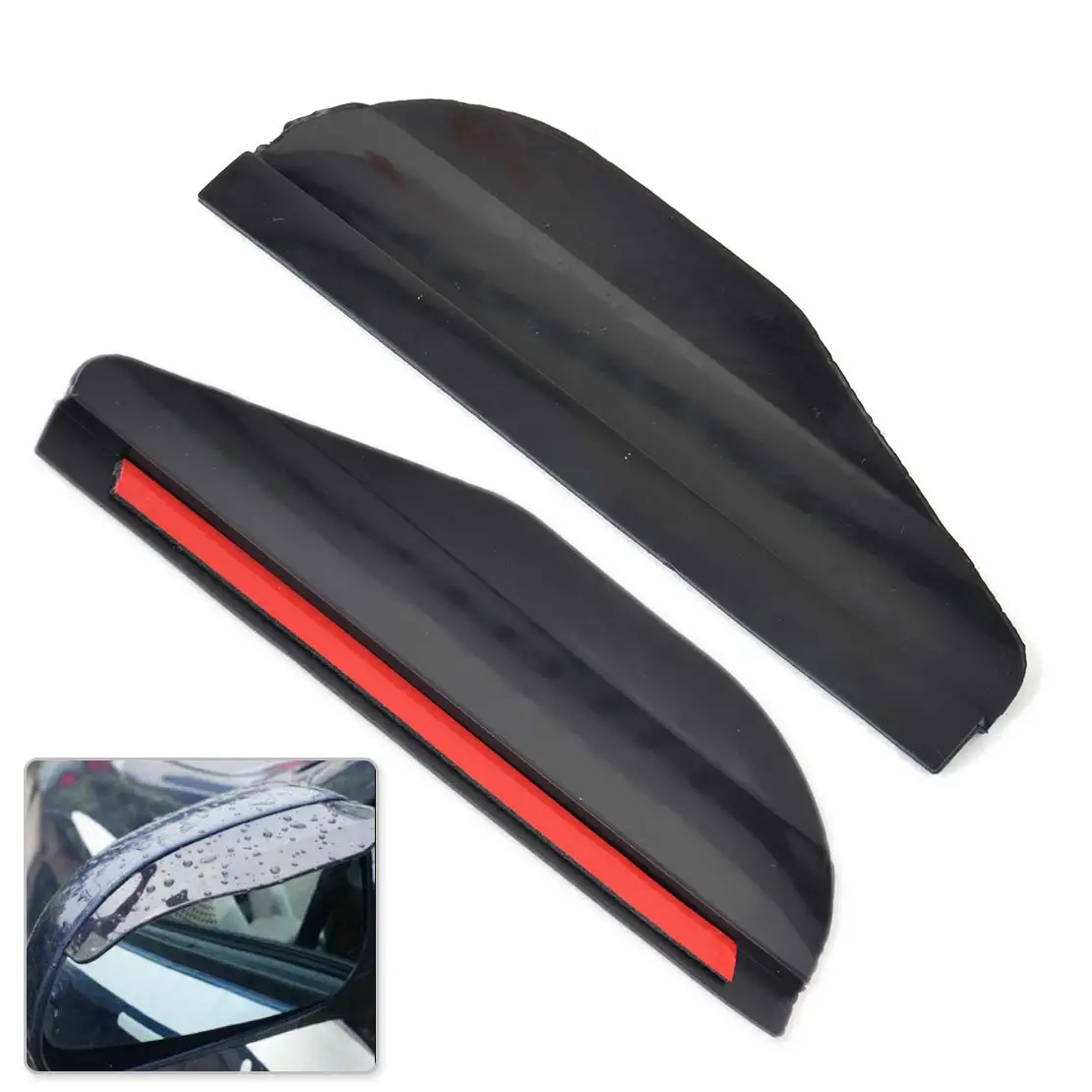 2X Universal Auto Rear View Side Mirror Visor Shield Rain Water Rainproof Cover