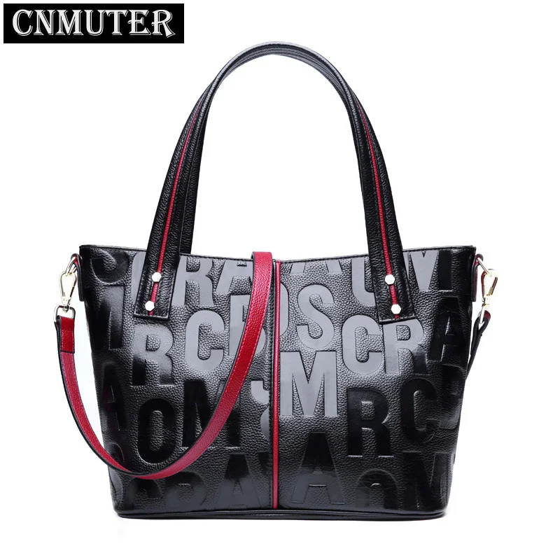

Fashion Genuine Leather Women's Bag New Letter Handbag Shoulder Bag Brand Luxury Tote Bag Cow Leather Ladies Messenger Bag 2019