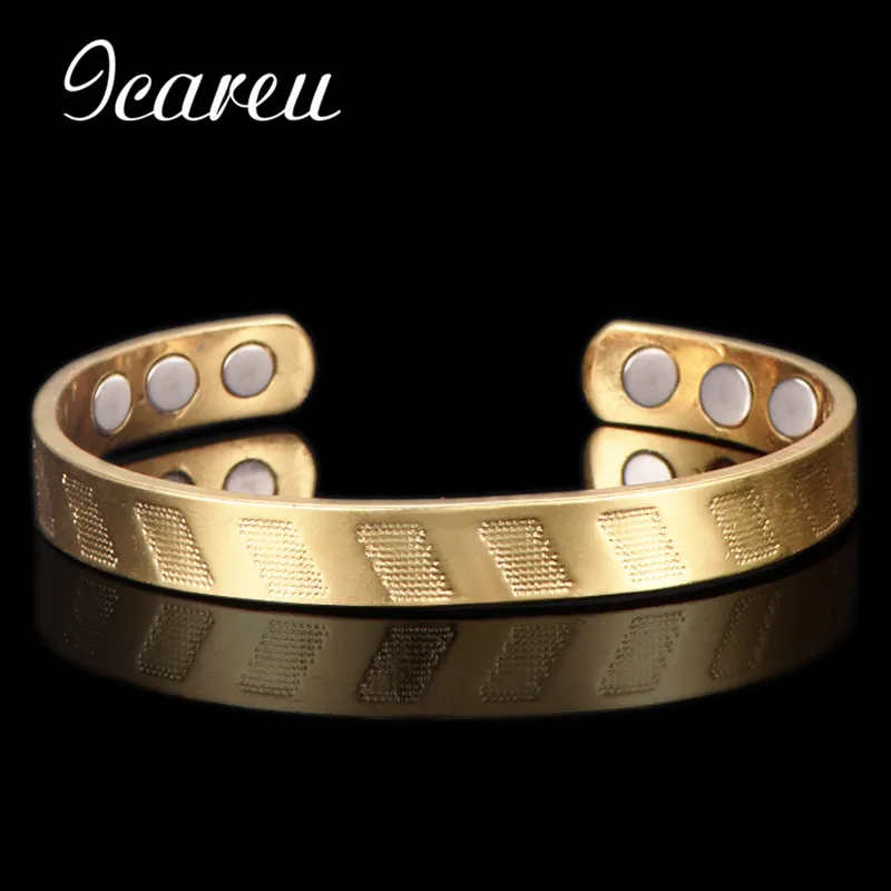 Wholesale Ethnic Pure Copper Bangle Gold Color 6 Health Balance