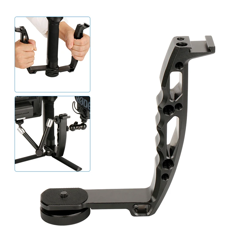 

Metal L Type Bracket Microphone Stand Handle Grip Video Monitor Mount for DJI Ronin s Zhiyun Crane 2 Moza air 2 Gimbal Accessory