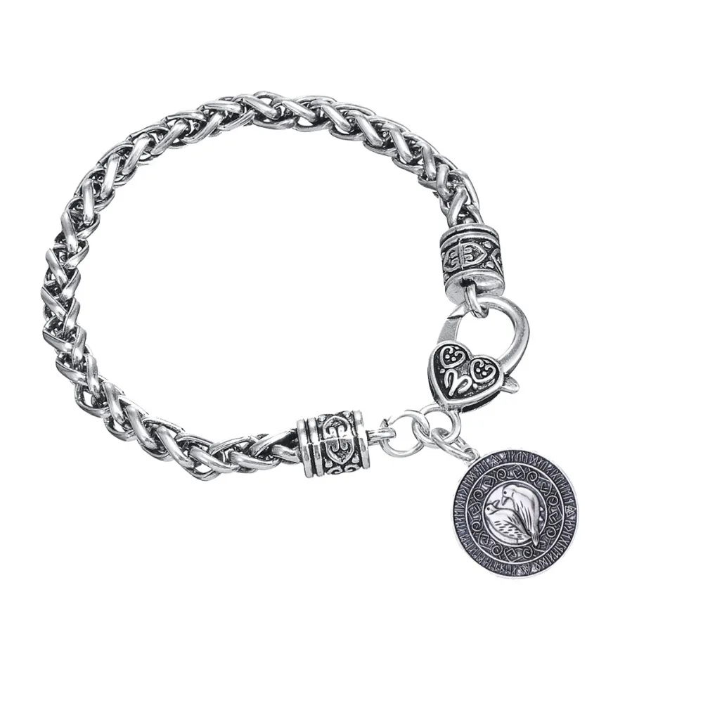 Довапара Валькнут Ворон узлы Викинг браслет руны амулет талисман Pulseiras Para As
