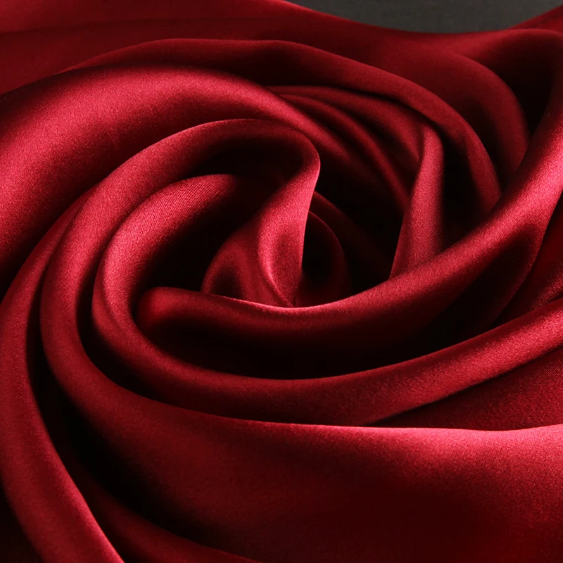 Натуральный шелковый шарф для женщин, роскошный бренд, натуральный шелк из Ханчжоу, шали, шарфы для женщин, Одноцветный шейный платок, Шелковый платок