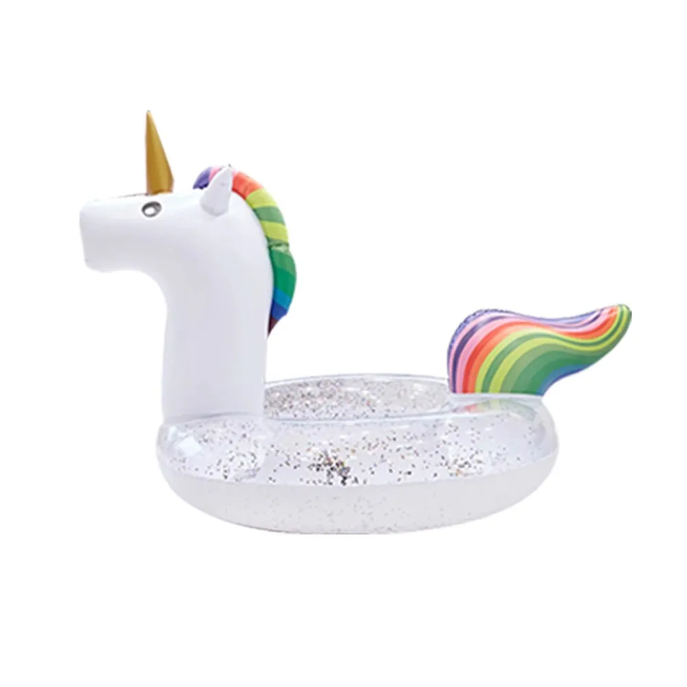 

1PC White Inflatable Sequin Unicorn Swimming Ring Circle Water Swimming Summer Beach Pool Adults Party Toys PVC NEW