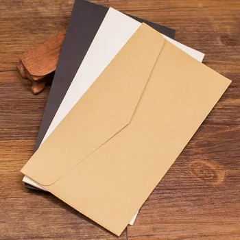 

10pcs Retro open window envelopes invitation envelopes simple plain envelope and elegant pure kraft paper invitation envelopes