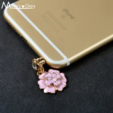 Цветочные наушники со стразами Анти пылезащитный Разъем мобильного телефона все 3,5 мм наушники Заглушки для защиты от пыли для iPhone Сотовые аксессуары для телефонов