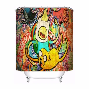 

Custom Adventure Time Waterproof Shower Curtain Home Bath Bathroom s Hooks Polyester Fabric Multi Sizes#0421-sohu-21