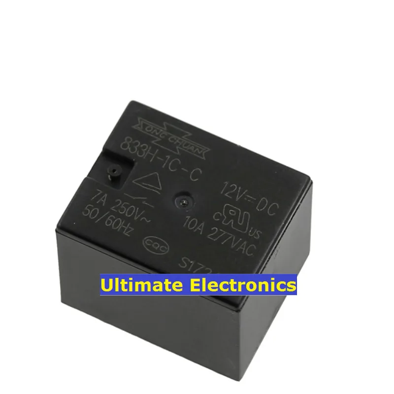 5pcs 833H 1C C 12vdc 7a 5 feet open and close T73 relayin Integrated Circuits from Electronic