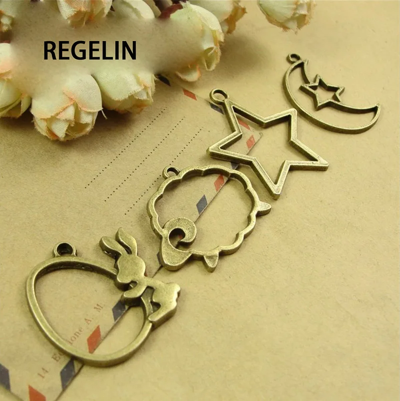 REGELIN 10 шт./лот подвеска в форме животных звезды из уф смолы Очаровательная