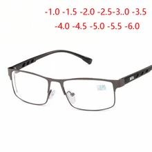 Медная оправа для женщин и мужчин очки для близорукости с градусом модные квадратные студенческие очки для близорукости-1,0-1,5-2,0-2,5-6,0
