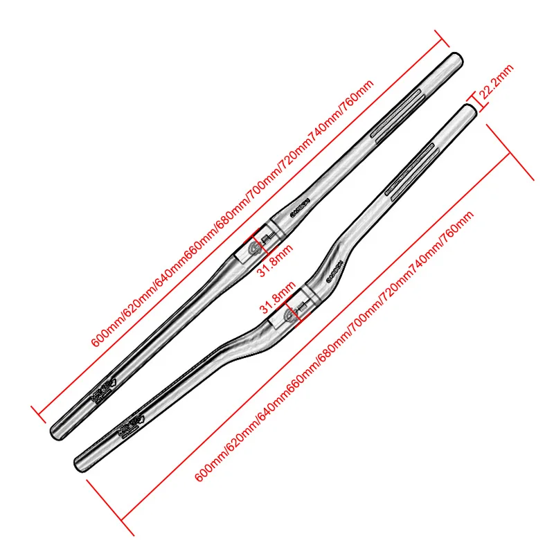 ASIACOM Ultra-light Full Carbon Fiber Bicycle Handlebar MTB Flat Rise Handlebar Mountain Bike Handlebar 31.8mm Bike Accessories