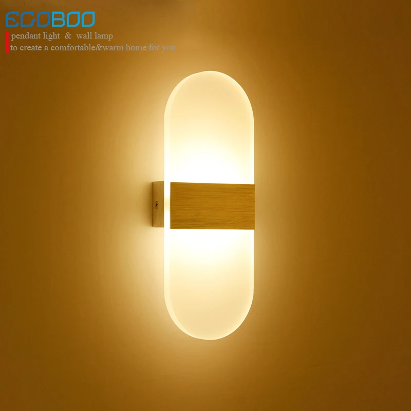 EGOBOO Modern 6W Aluminum Led indoor wall lamps Surface Mounting Decoration Sconces Wall Lighting Fixtures Silver / Black / Gold