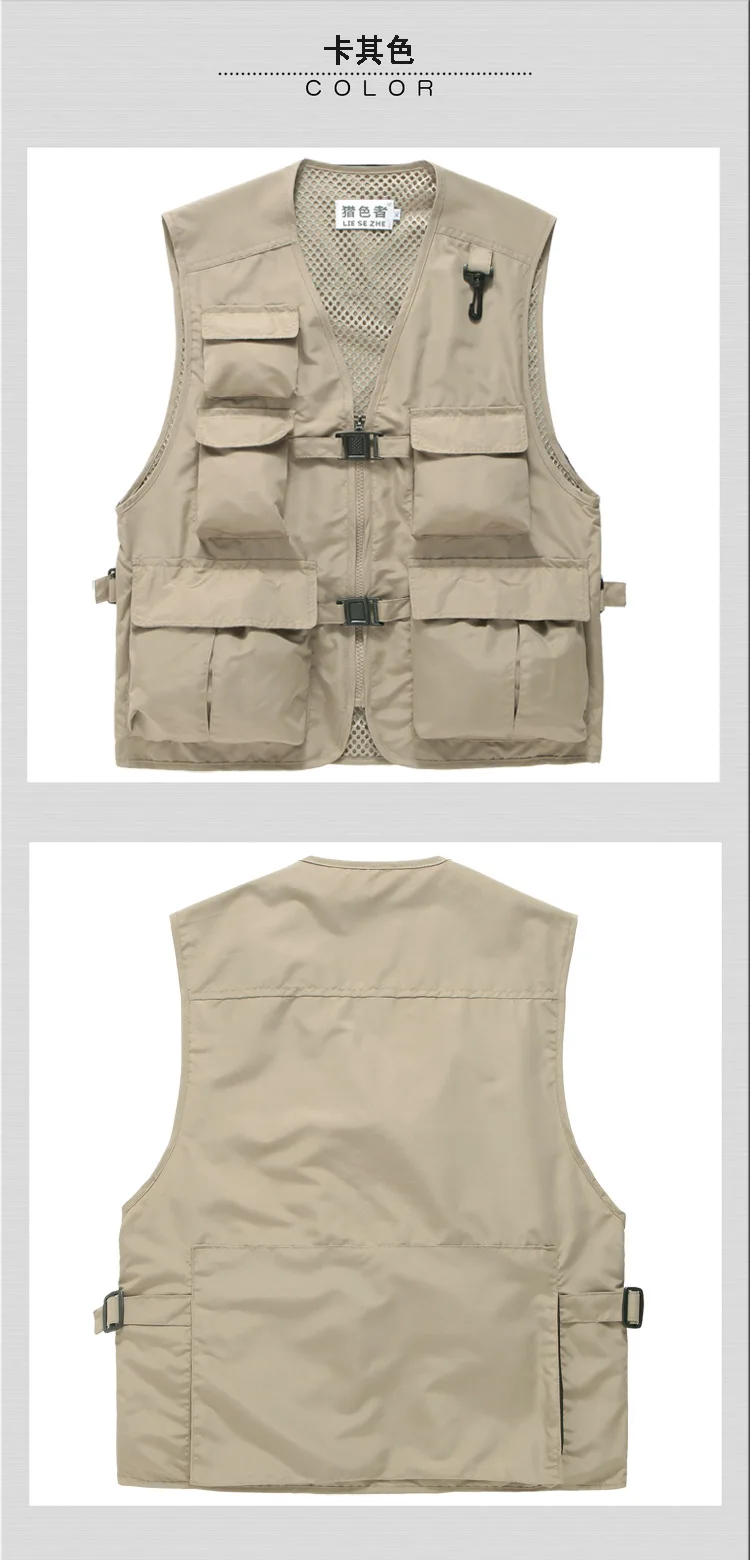 2021 Multi Pockets Vests For Men Women Summer Waistcoat Photographer Reporters Volunteers Vest