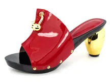 Rot! gut aussehende damen schuhe mit strass! hochwertigen Afrikanischen Pumpen Schuhe stil schuhe für party!! HX1-12