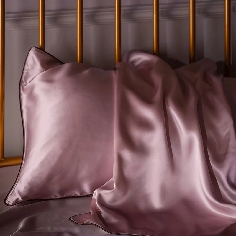 

1 pcs 25mu one side Double Silk Pillow Case 100% Silk Pillowcase Camel Pillow Cover Standard 48X74cm