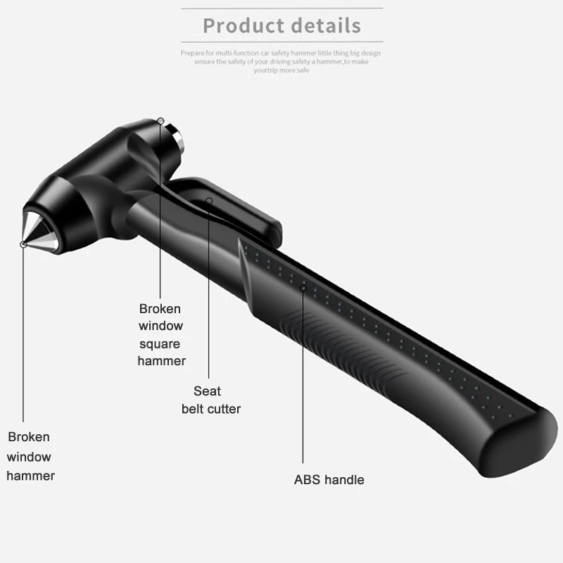 Защитный молоток для автомобиля, жесткий металлический оконный выключатель, Emergecy Спасательный Инструмент TD326