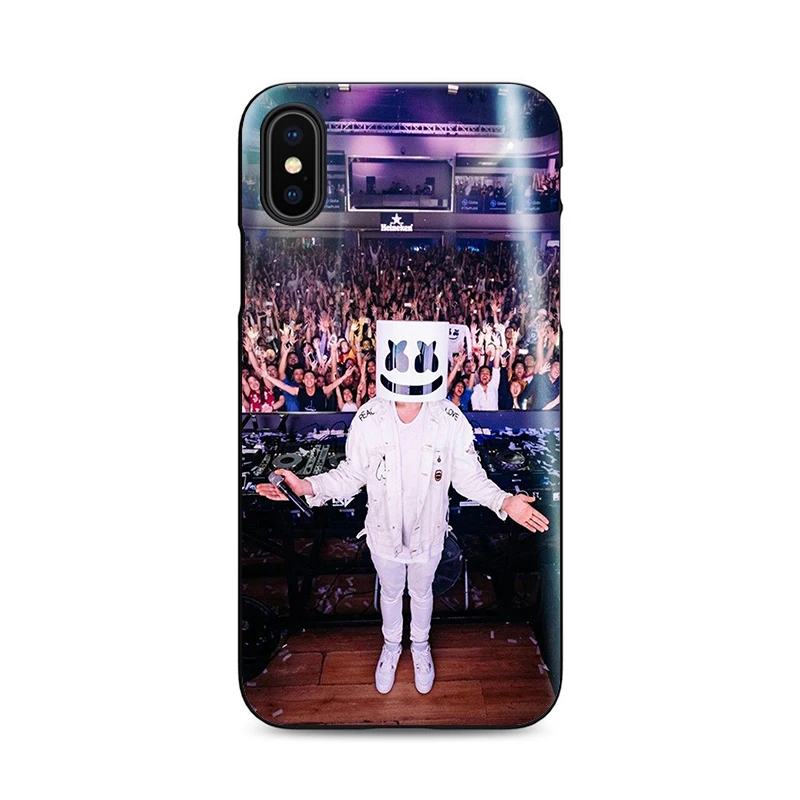 Marshmallow dj мягкий силиконовый черный чехол для телефона iPhone X XR XS MAX 6 7 8 plus 5 5S 6s se для Apple