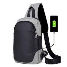 Мужская нагрудная сумка с usb-зарядкой, деловые повседневные маленькие сумки, мужская сумка-мессенджер, пляжный комбинезон, сумки на плечо