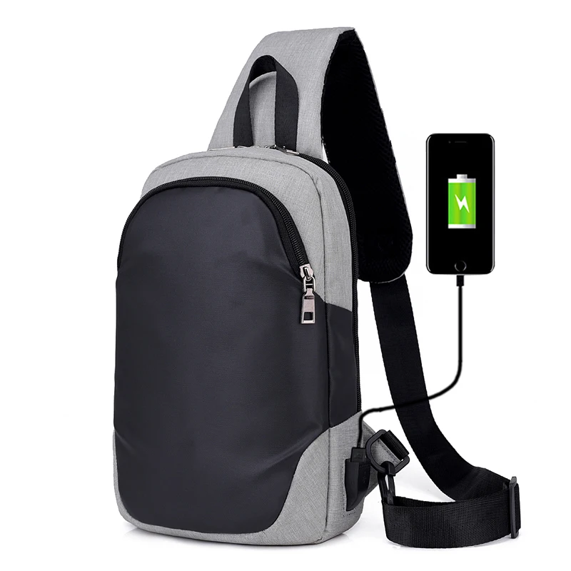 

Man chest bag USB charging business casual small bags Men Messenger Bag Casual Sling Shoulder Bags