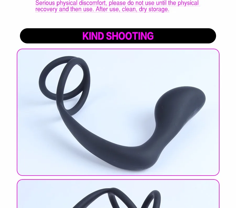 LURE Silicone Double loop anal plug dilators Male Prostate Massager Cock Ring Sex Toys Butt Plug for Men gay Adult Erotic shop 14