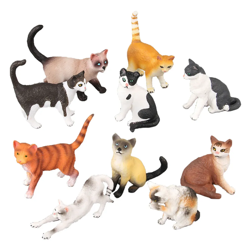 

Hand-Made Toy Simulation Mini Cat Cute Cat Animal Model Toy Figurine Model Ornament Toys Real Details Many Types Of Cats