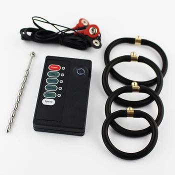 Electric/Electro Ring Stainless Steel Urethral Sounding Peni Plug Shock Anal Plug Extender Enlargement Sex Toy For Electrode Ge 6