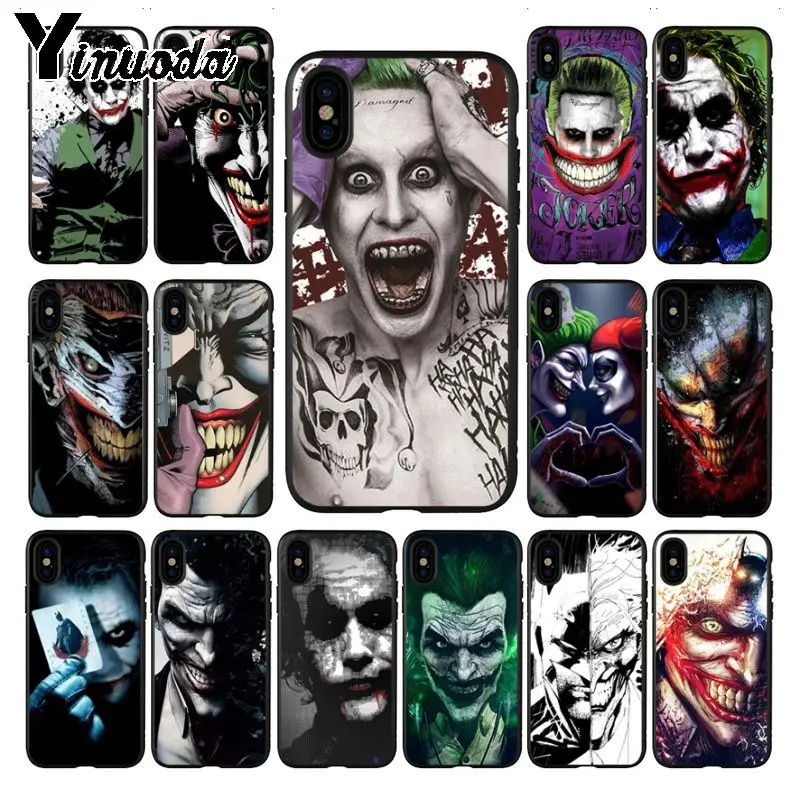 Yinuoda Crazy batman Joker тату дизайн протектор чехол для телефона iPhone 6S 6plus 7 7plus 8 8Plus X Xs MAX 5 5S