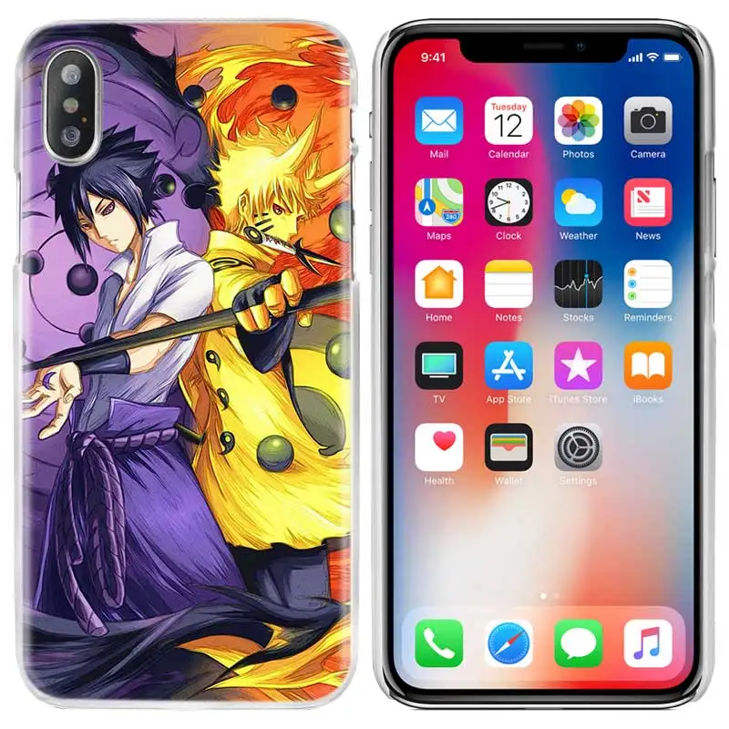 BinYeae Sasuke Наруто Оболочка Чехол прозрачный Жесткий ПК для iPhone XS Max XR 7 8 6 6s Plus X 5 5S SE 5C 4 4s Coque Fundas