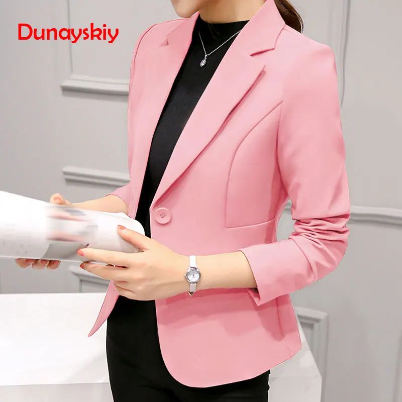

Ladies Blazer Long Sleeve Blaser Women Suit jacket Female Feminine Blazer Femme Pink Blue White Black Blazer Autumn