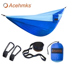 Гамак acehmks портативный складной Сверхлегкий нейлоновый походный гамак с парашютом садовые качели многоцветные с 2 ремнями для дерева двойные