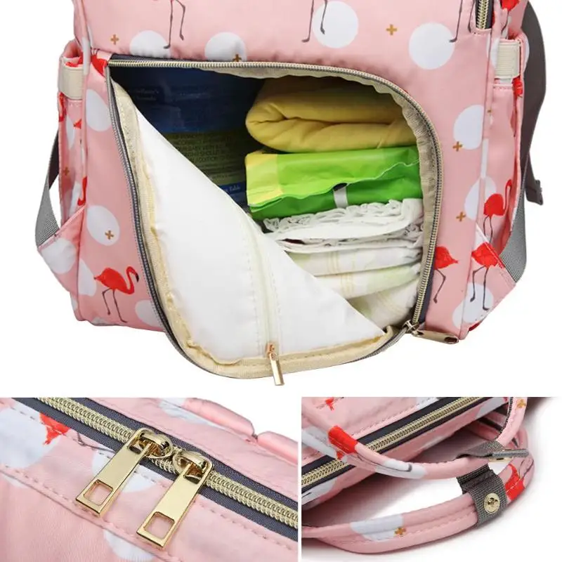 Пеленки сумка рюкзак для мамы для беременных Пеленальный сумки большой Ёмкость Водонепроницаемый кормящих мешок Мокрый сумка-фламинго