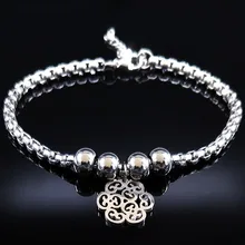 Новая мода браслет-цепочка с цветами из нержавеющей стали для женщин серебряные цветные браслеты ювелирные изделия браслеты BB1209D