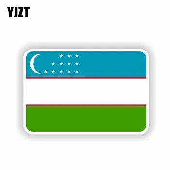 

YJZT 12.7CM*8.4CM Reflective Car Sticker Uzbekistan Flag Motorcycle Window Creative Decal 6-1833