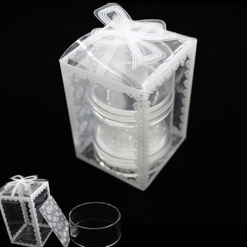  4cm Clear Lace Flower Crystal Stamper Double-Head Nail Art Stamper Clear Silicone Marshmallow Nail 