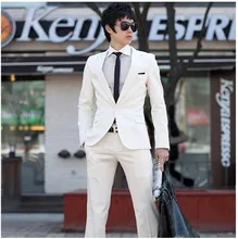 Pure white wedding photography 2017 men’s suits Cultivate one’s morality and groom wedding dress Two piece