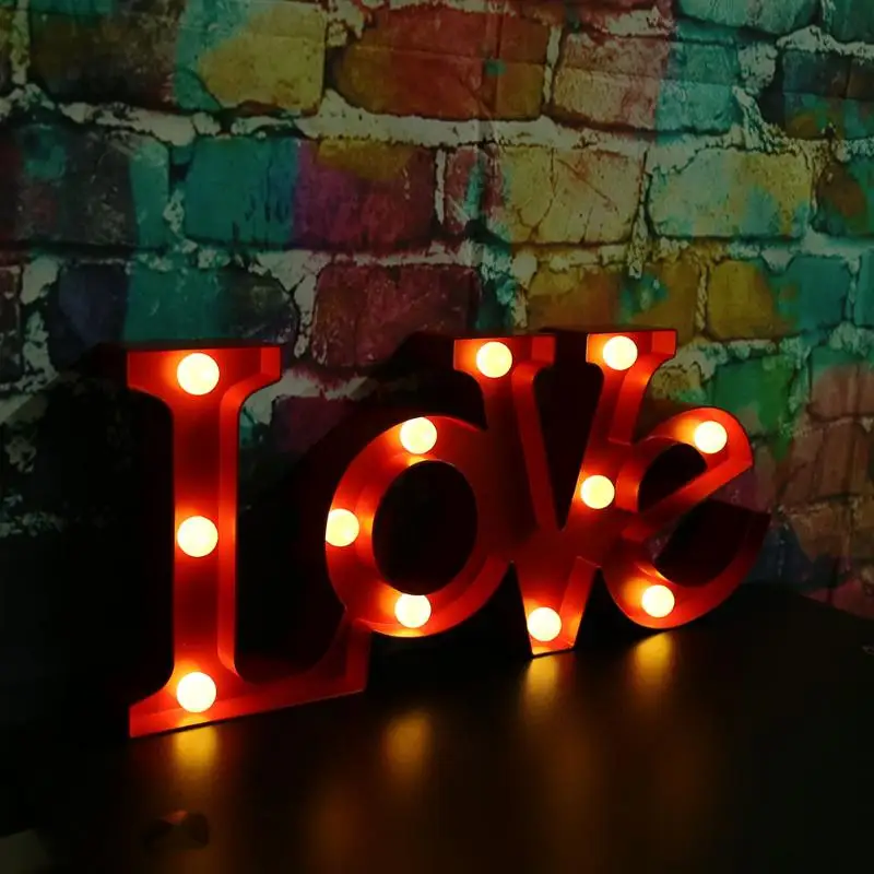 

Romantic Wall Lamps 3D LOVE Shape Letter lights Battery Operated LED Night Light Wedding Party Valentine's Day Decoration