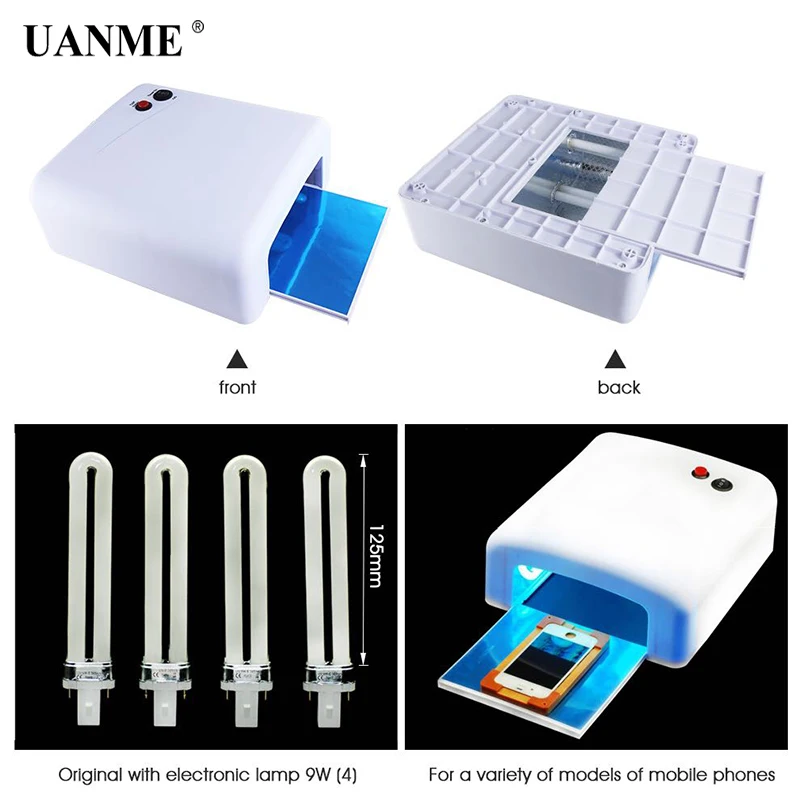 UANME инструмент для ремонта мобильных телефонов УФ-клей отверждаемая лампа USB 5 В светодиодный Ультрафиолетовый Зеленый масло отверждения фиолетовый светильник для iPhone печатная плата