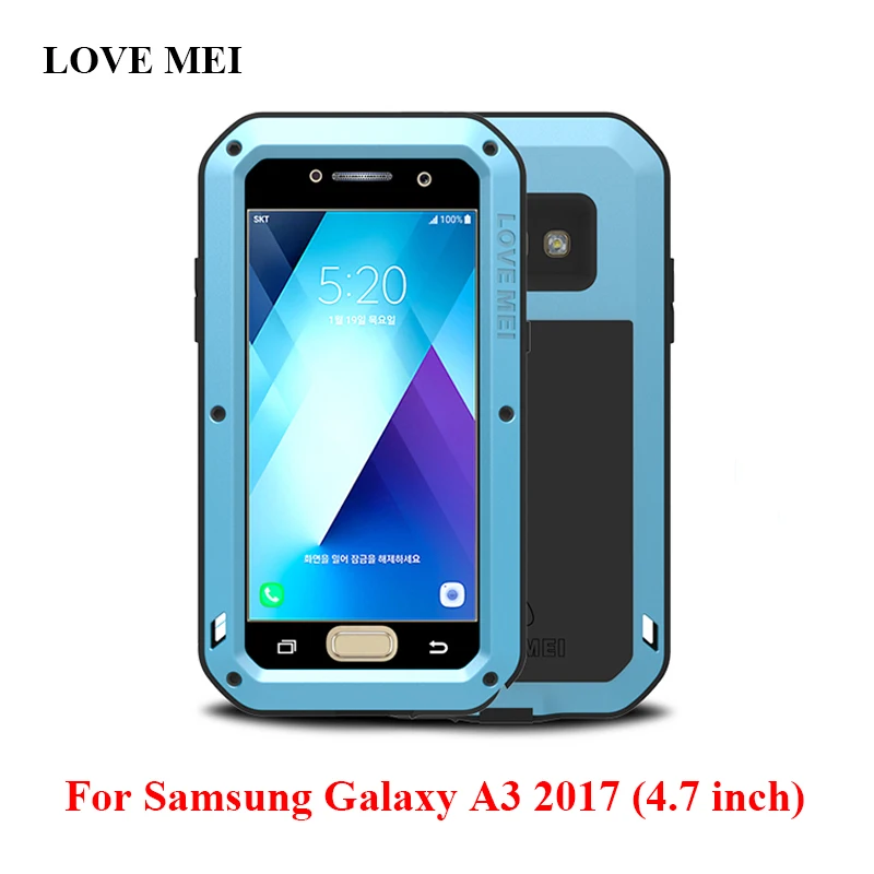

LOVE MEI Aluminum Metal Case For Samsung Galaxy A3 2017 Cover Armor Shockproof Life Waterproof Case For Galaxy A3 2017 A320 Capa