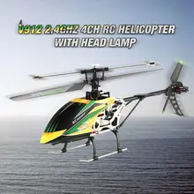 V912 RC Drone Sky Dancer Aircraft 2.4GHz RTF Airplane 4 Channel Single Blade RC Drone With Head Lamp Light RC Quadcopter Toys